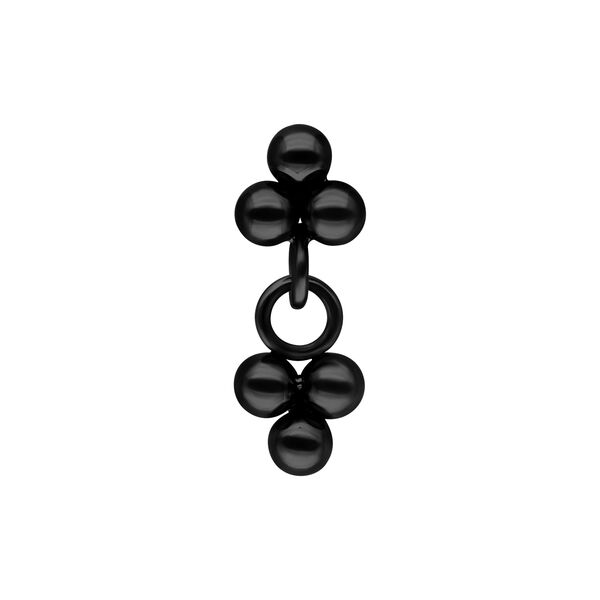 Colgante Push Fit negro con tres elementos esféricos sobre fondo blanco