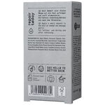 Graue Verpackung der No Cosmetics Intensiv Repair Cream mit Text und Symbolen