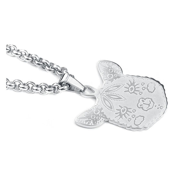 Collana Alpaca in argento in acciaio chirurgico 316L su sfondo bianco