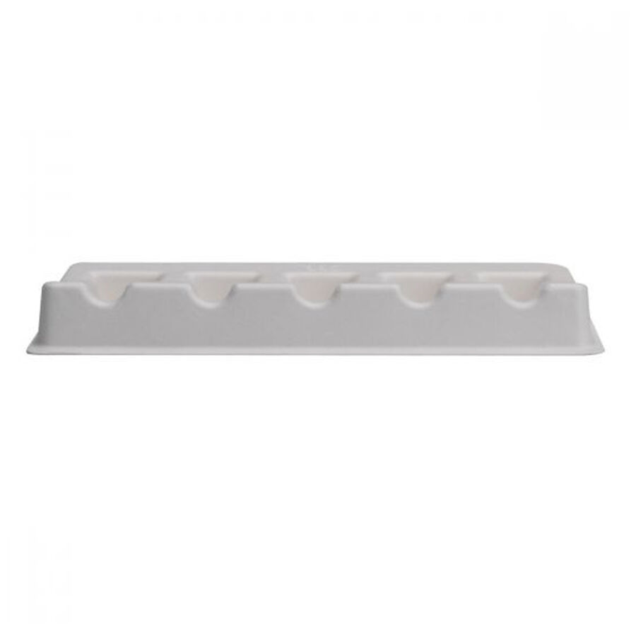 Soporte blanco para cartuchos de 50 unidades sobre fondo neutro
