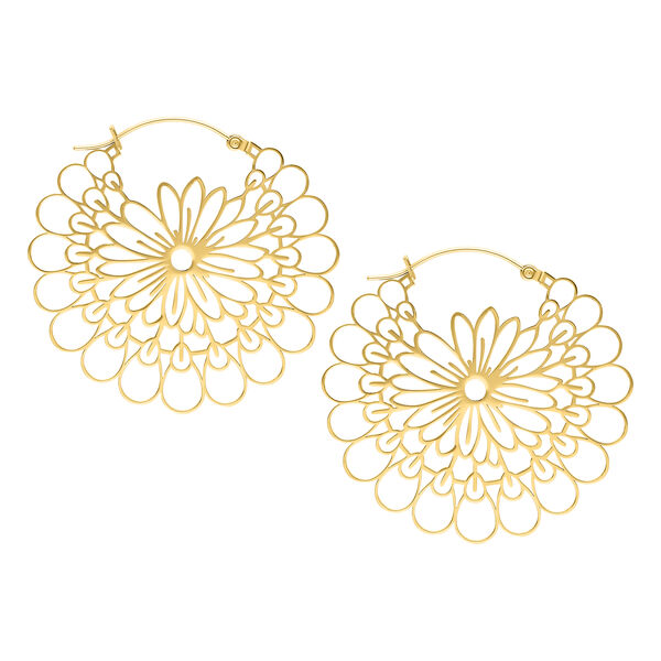 Aros Daisy Dorados de acero quirúrgico sobre fondo blanco