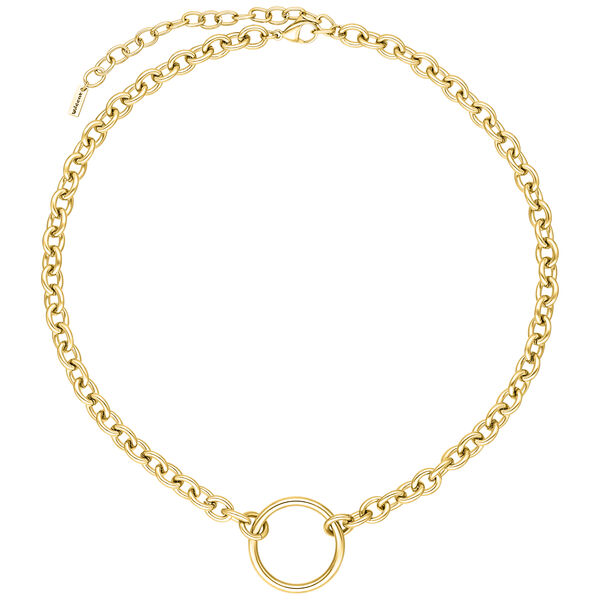 Collar O dorado de acero quirúrgico 316L sobre fondo blanco