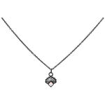 Collana Opal Fan in acciaio chirurgico nero su sfondo bianco