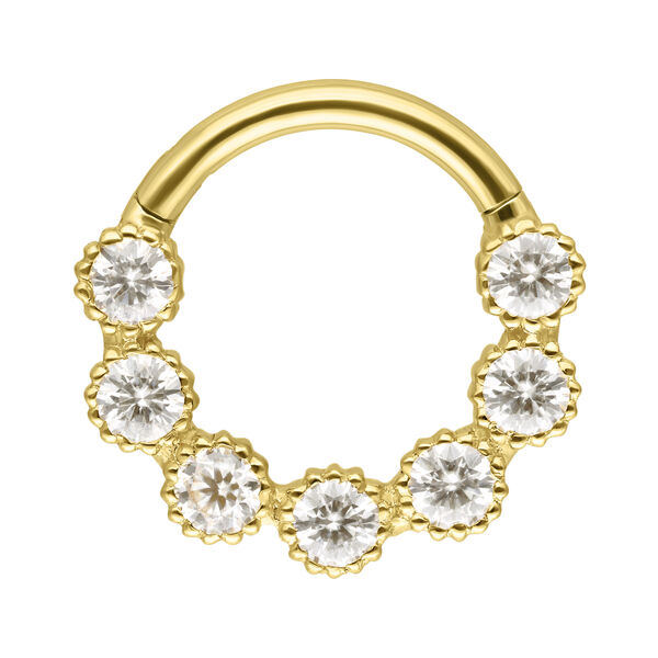 18K Rounded Moissanit Crystal Ring 1.2 x 8.0 mm