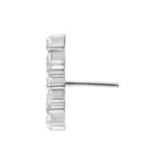 Vista laterale di un attacco Argento Push Fit Multicrystal con cristalli chiari