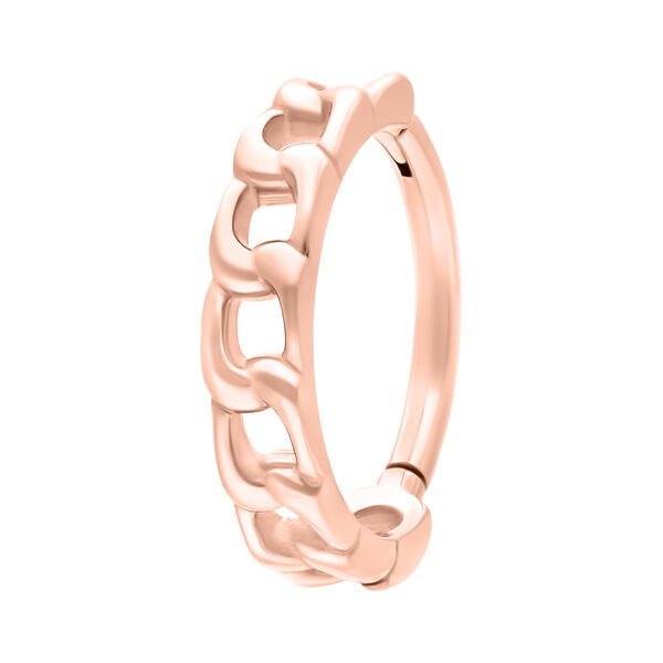 Anillo articulado en oro rosa, 8,0 mm de diámetro interno, sobre fondo blanco