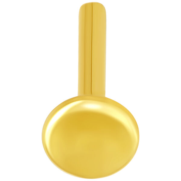 Kiiltävä 14K kultainen labret-tappi valkoisella taustalla