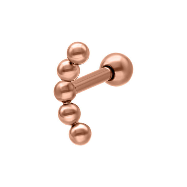 Ruusuinen Ball Curve Earbarbell titaanista valkoisella taustalla