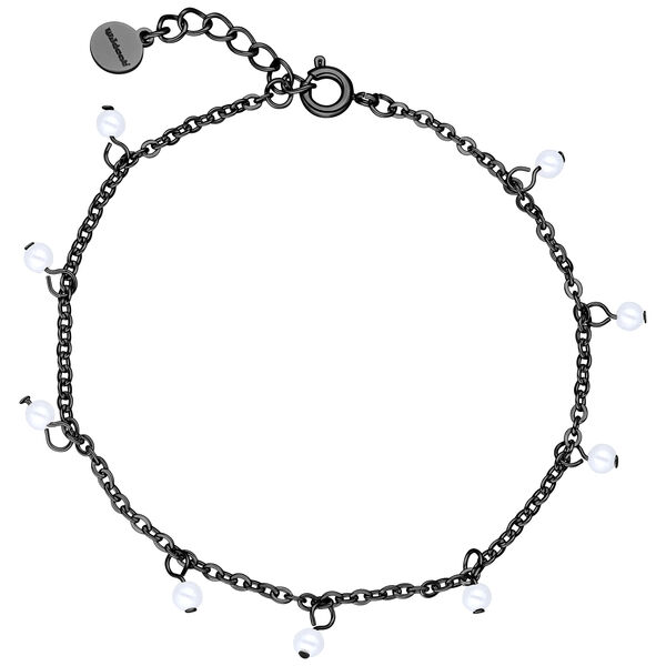 Little Synthetic Pearl Bracelet - Black Metal