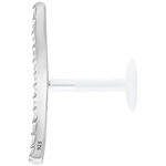 Labret in argento con fila di cristalli, Push Fit, su sfondo bianco