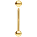 Goldene 18K Barbell mit 14,0 mm Länge und Außengewinde auf weißem Hintergrund