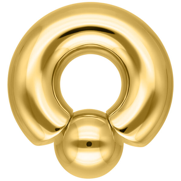 Anillo Monster Screw In dorado con 12 mm de grosor y 19 mm de diámetro interno sobre fondo blanco