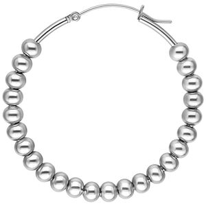 Silberne Bubble Hoops Ohrringe aus Chirurgenstahl Silberne Bubble Hoops Ohrringe aus glänzendem Chirurgenstahl auf weißem Hintergrund