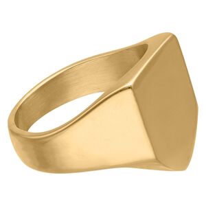 Goldener gravierbarer Basic Ring aus Chirurgenstahl Goldener Ring aus Chirurgenstahl 316L mit gravierbarer Fläche, seitliche Ansicht