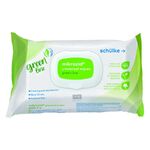 Paquete de Mikrozid Universal Wipes Green Line sobre fondo blanco