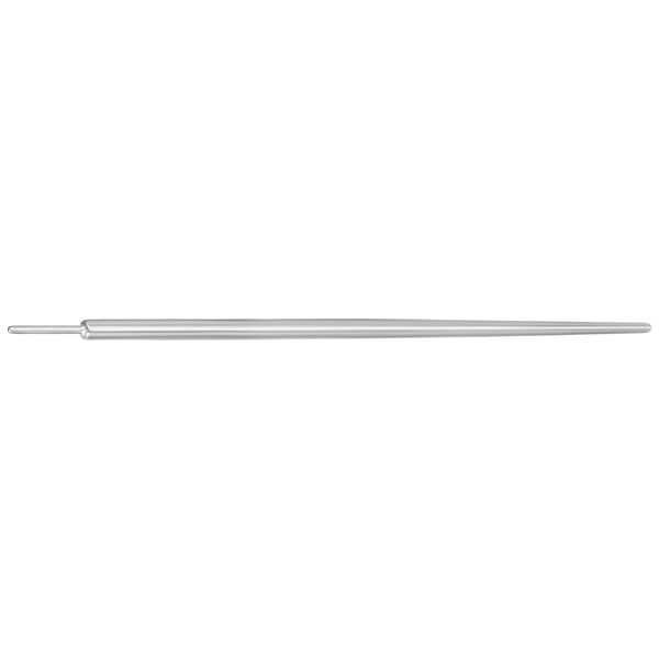 Perno dritto in titanio argento, spessore 1,2 mm, lunghezza 38,0 mm, su sfondo bianco