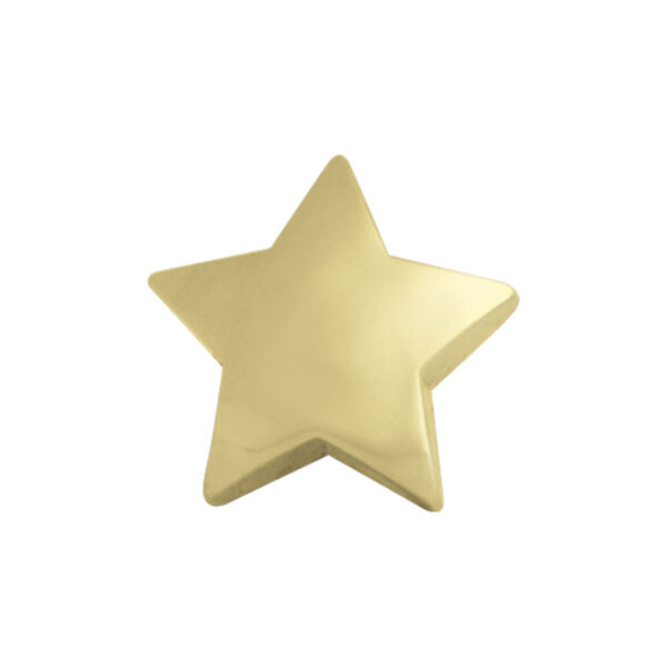 Estrella dorada de titanio, 5 mm, sobre fondo blanco