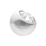 Valkoinen titaanihelmi kirkkaalla kristallilla, 3,0 mm koko