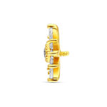Vista lateral de un accesorio estrella de 14K Gold con cristal claro sobre fondo blanco