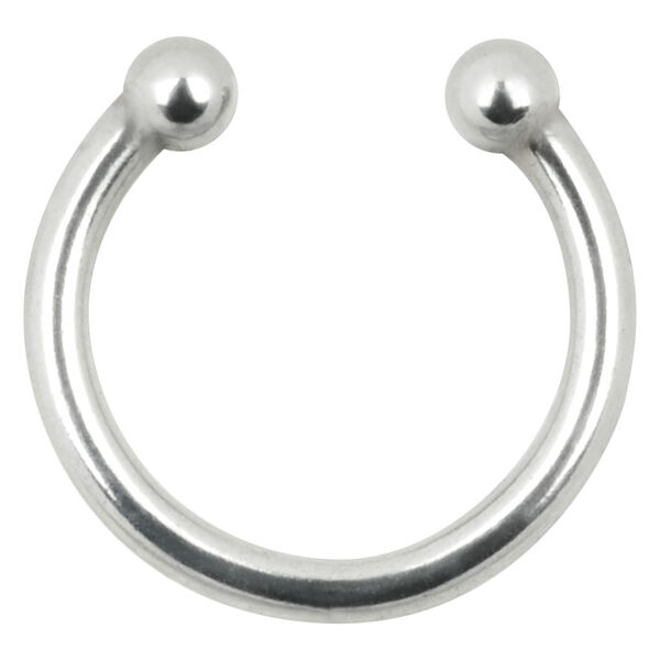 Silbernes Circular Barbell Fake Piercing aus Chirurgenstahl