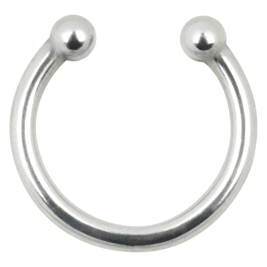 Hopeinen Circular Barbell Feikkilävistys kirurginteräksestä