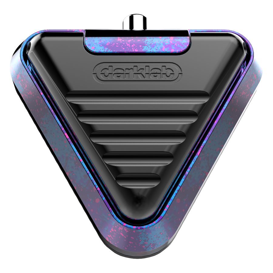 Pedal triangular de aluminio, negro con acentos rosa-azules
