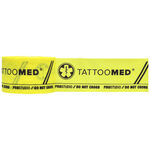 Nastro Tattoomed Studio Pro giallo con stampa nera su sfondo bianco