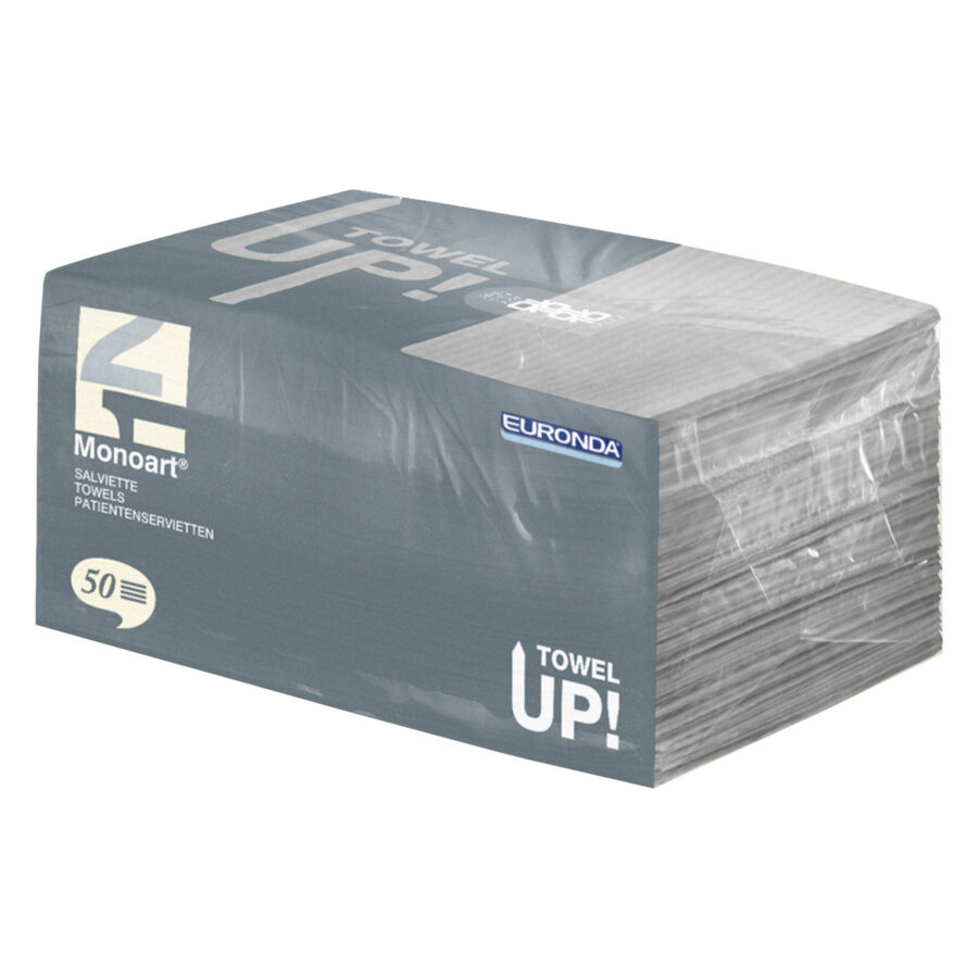 Confezione da 50 grigio Towel UP su sfondo neutro