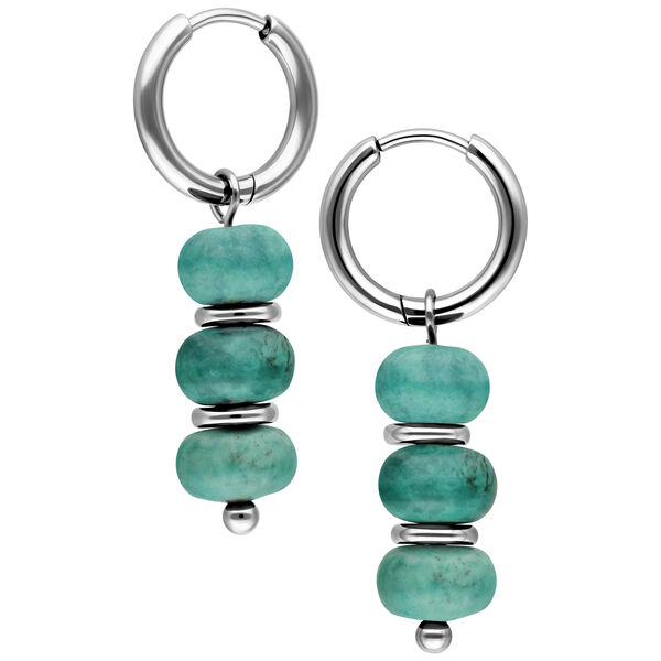 Little Natural Stone Bubble Hoops