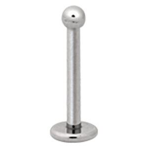 Silbernes Titan Caviar Labret Piercing Silbernes Labret Piercing aus Titan mit Kugel auf weißem Hintergrund