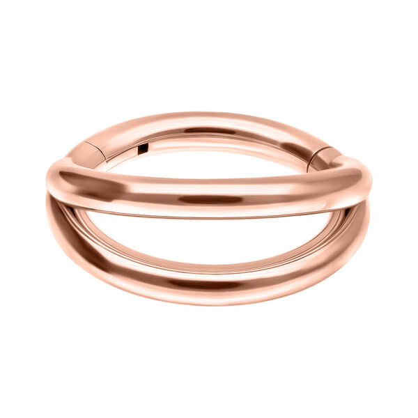 Clicker Double Row en roségold, 1.2 mm de grosor, 7.0 mm de diámetro interno sobre fondo blanco