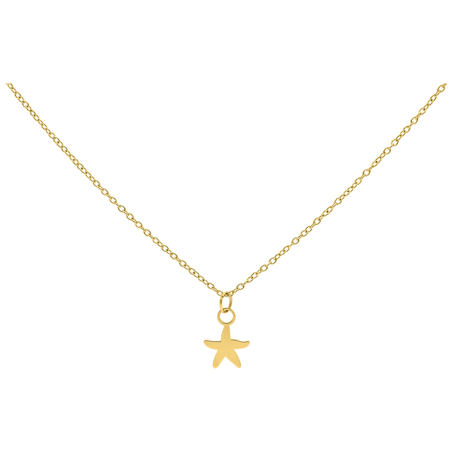 Goldene Kette mit kleinem Seestern-Anhänger, Studiohintergrund