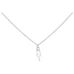 Collana Flash in argento con ciondolo a forma di fulmine su sfondo bianco