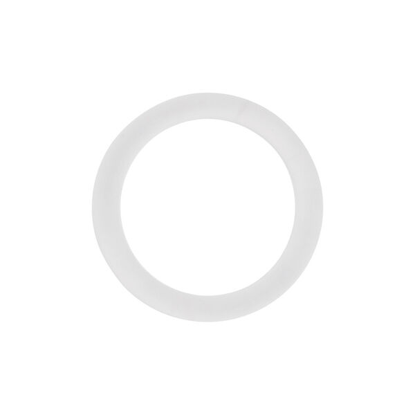 Anillo O de silicona blanco para piercings Anillo O blanco de silicona sobre fondo blanco, circular