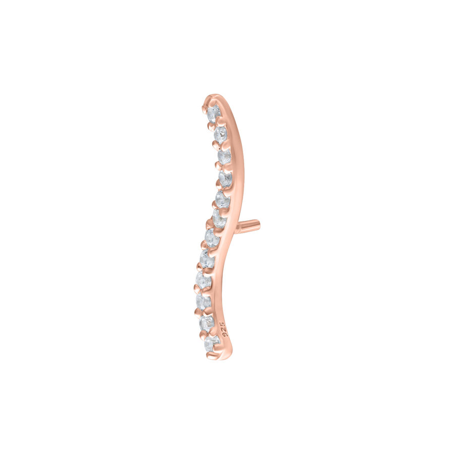 Push Fit in oro rosé con cristalli chiari su sfondo bianco