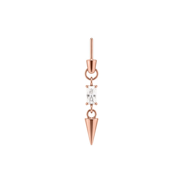 Baguette Crystal with Spike Rook Push Fit Attachment - Rosegold