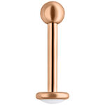 Labret de titanio rosado con rosca externa, 7,0 mm de largo, sobre fondo blanco