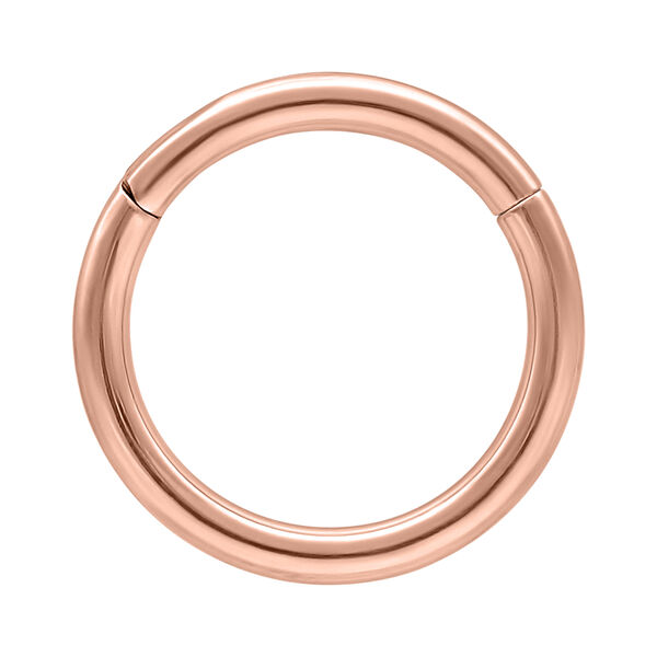 Anillo con bisagra en oro rosa de 0,8 mm de grosor y 6,0 mm de diámetro interno sobre fondo blanco
