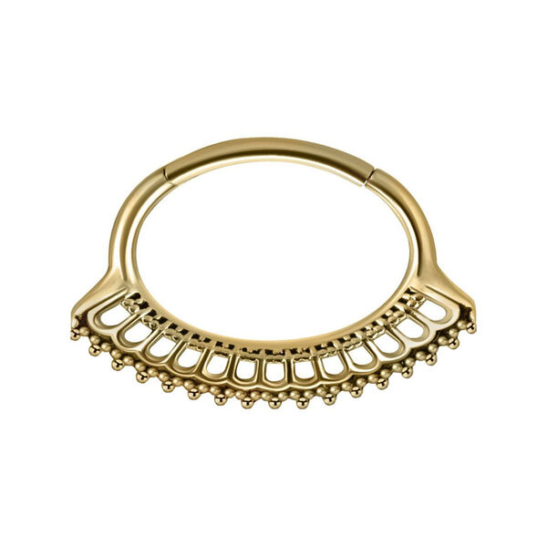 Goldener Septum Clicker aus Chirurgenstahl 316L mit verspieltem Design