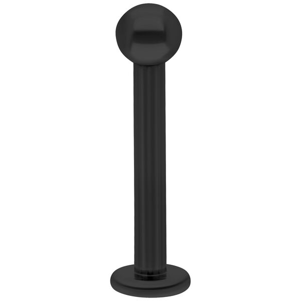 Labret de titan negro brillante con bola de 4mm sobre fondo blanco