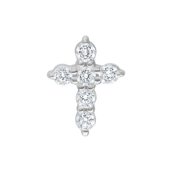 Push Fit Crystal Cross Attachment for Bioplast - Silvercoloured Metal