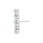 Argento Push Fit Attachment con 5 cristalli chiari, vista laterale