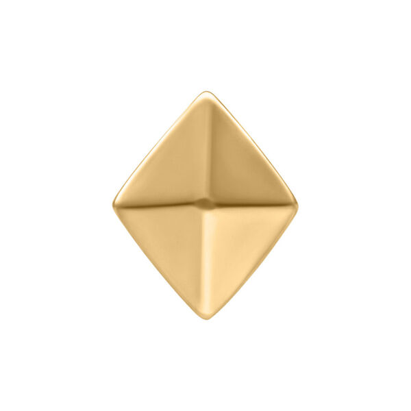 Kultainen pyramidikärki kirurginteräksestä valkoisella taustalla