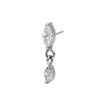 Montatura Push Fit in argento con cristallo ovale e chiaro su sfondo bianco