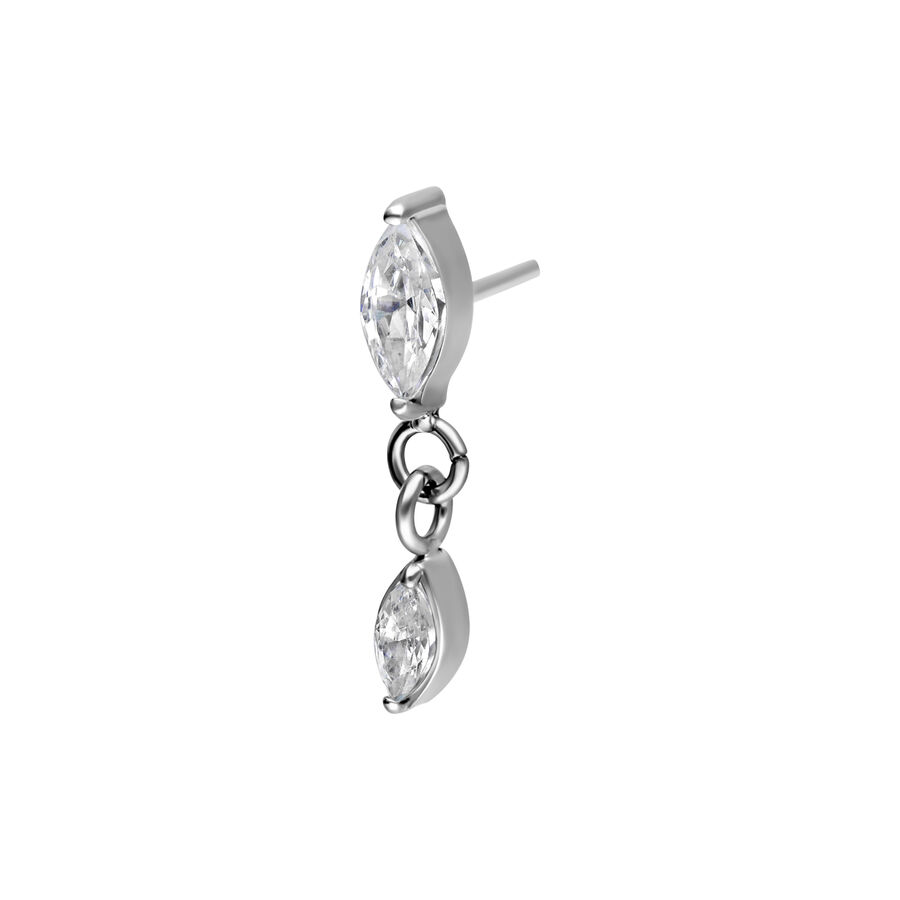 Montatura Push Fit in argento con cristallo ovale e chiaro su sfondo bianco