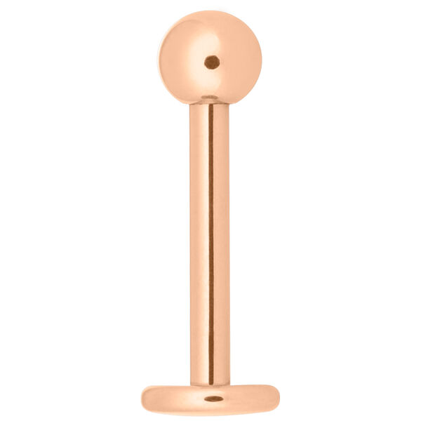 Micro Labret en oro rosa con bola sobre fondo blanco