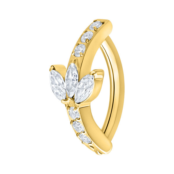 Clicker Ombelico Lotus Cristalli - Golden Metal