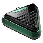 Pedal de pie Delta negro y verde de aluminio sobre fondo blanco