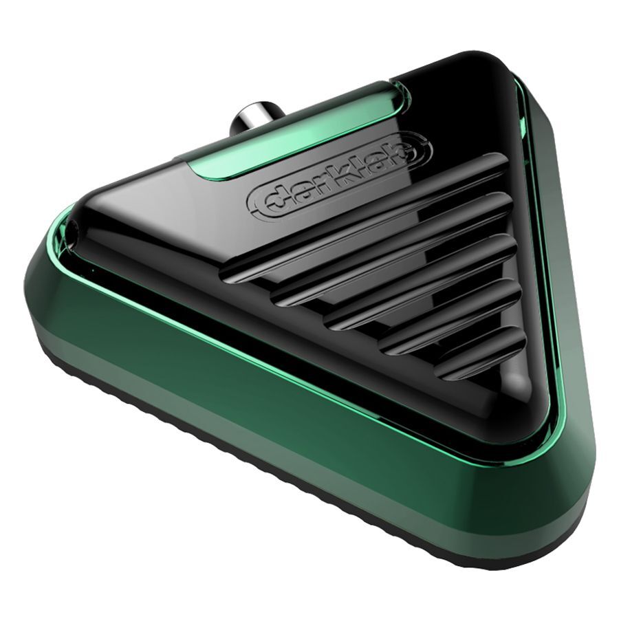 Pedal de pie Delta negro y verde de aluminio sobre fondo blanco