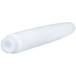 Dilatatore bianco in PTFE per orecchini su sfondo bianco
